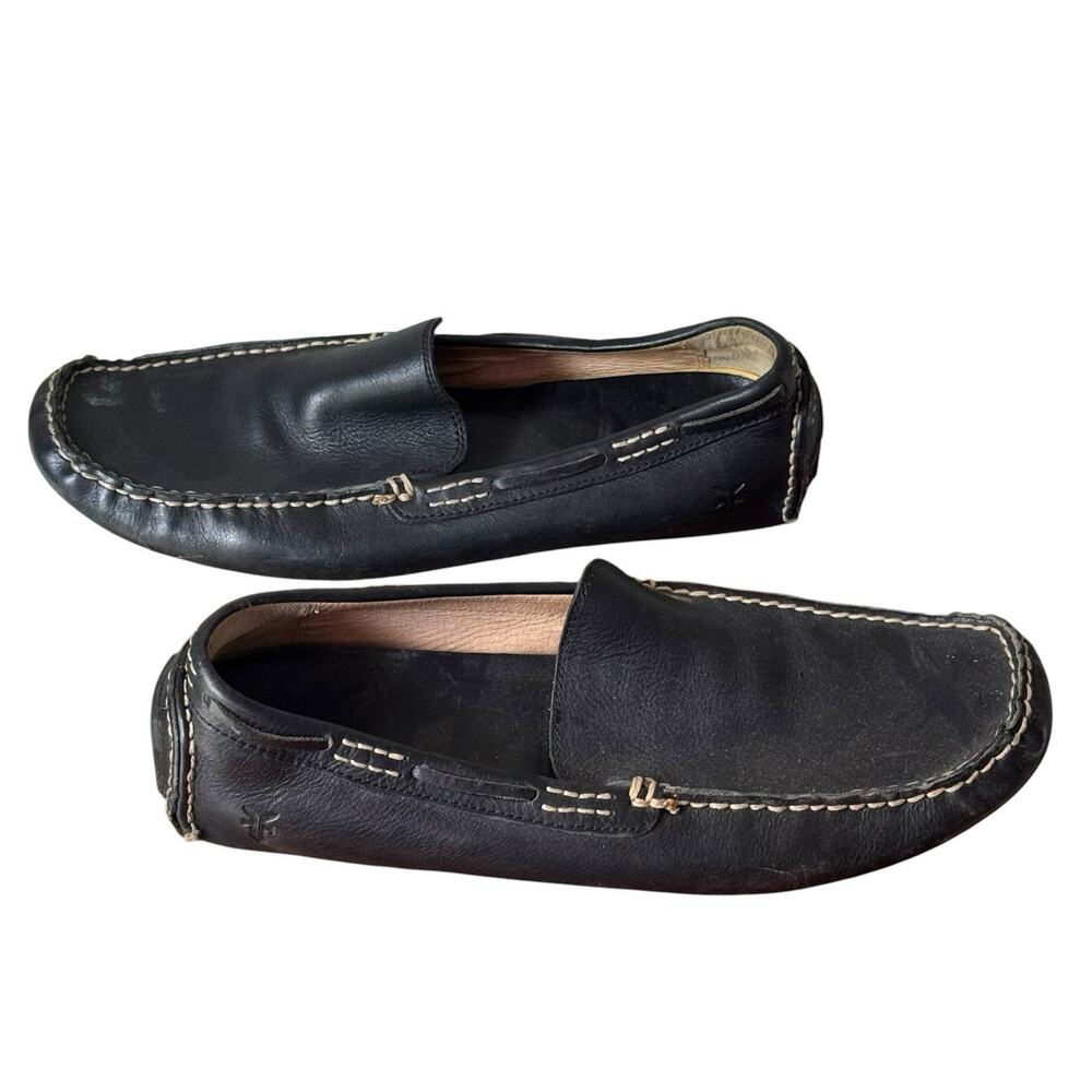 Frye Leather West Driver Driving Moc Shoes Loafer Men's Size 11 Black Casual